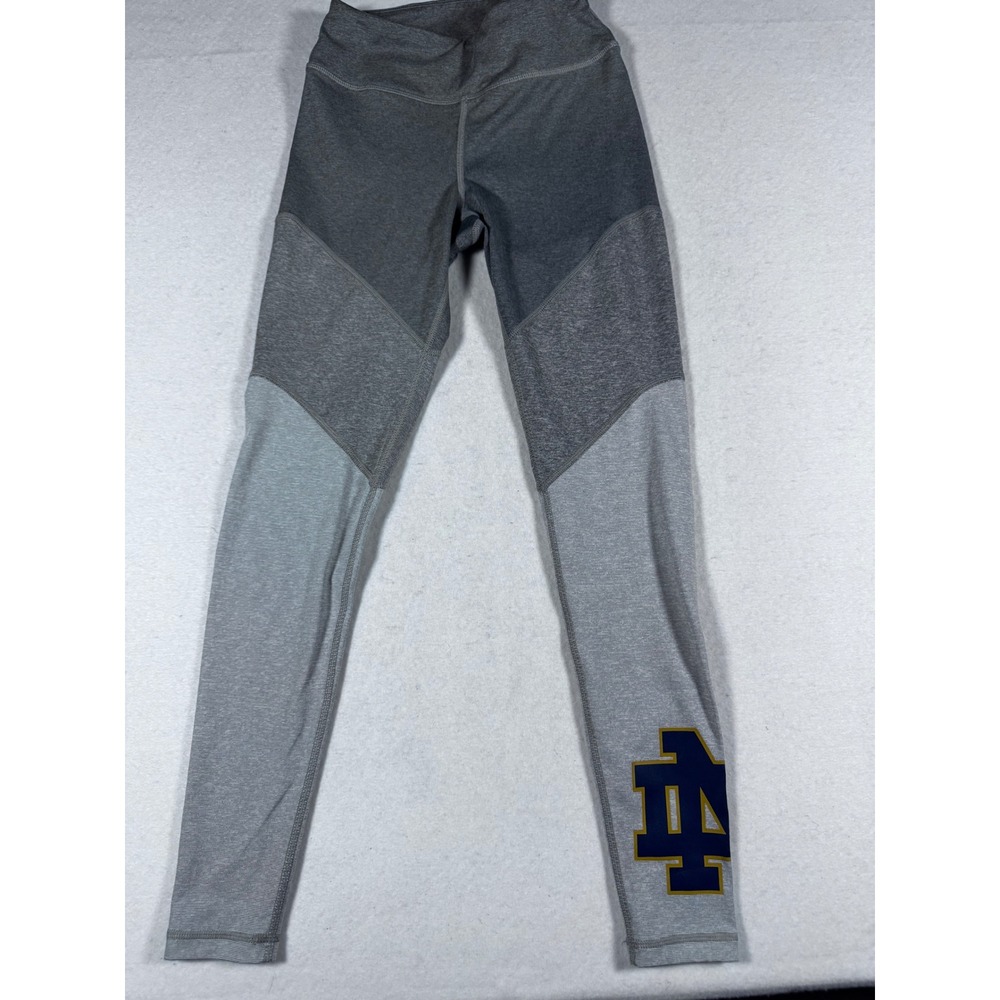 ZooZatz Notre Dame Fighting Irish Leggings Womens Small Gray Colorblock Tights